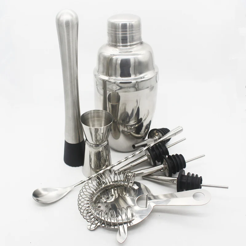 Home Cocktail Bar Set Stainless Steel 9 Piece Professional Bar Tool Kit Martini Shaker Muddler Strainer Jigger Bottle Pourers
Home Cocktail Bar Set Stainless Steel 9 Piece Professional Bar Tool Kit Martini Shaker Muddler Strainer Jigger Bottle Pourers