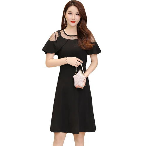 2019 New Large Plus Size Women Fashion Dress Short Sleeve Black Solid Female Work Wear Office Lady Dresses Elegant Temperament
2019 New Large Plus Size Women Fashion Dress Short Sleeve Black Solid Female Work Wear Office Lady Dresses Elegant Temperament
