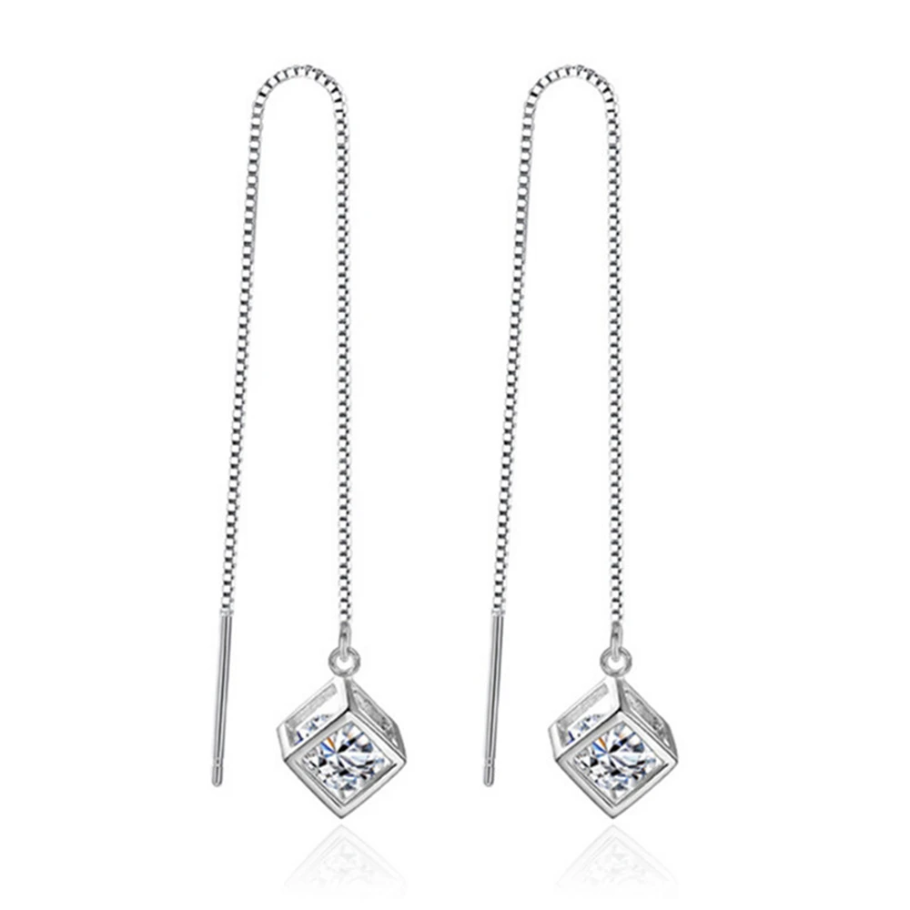 Ladies box earrings long section tassel zircon cubes simple Drop Earrings fashion simple twist brand silver jewelry 105MM
Ladies box earrings long section tassel zircon cubes simple Drop Earrings fashion simple twist brand silver jewelry 105MM