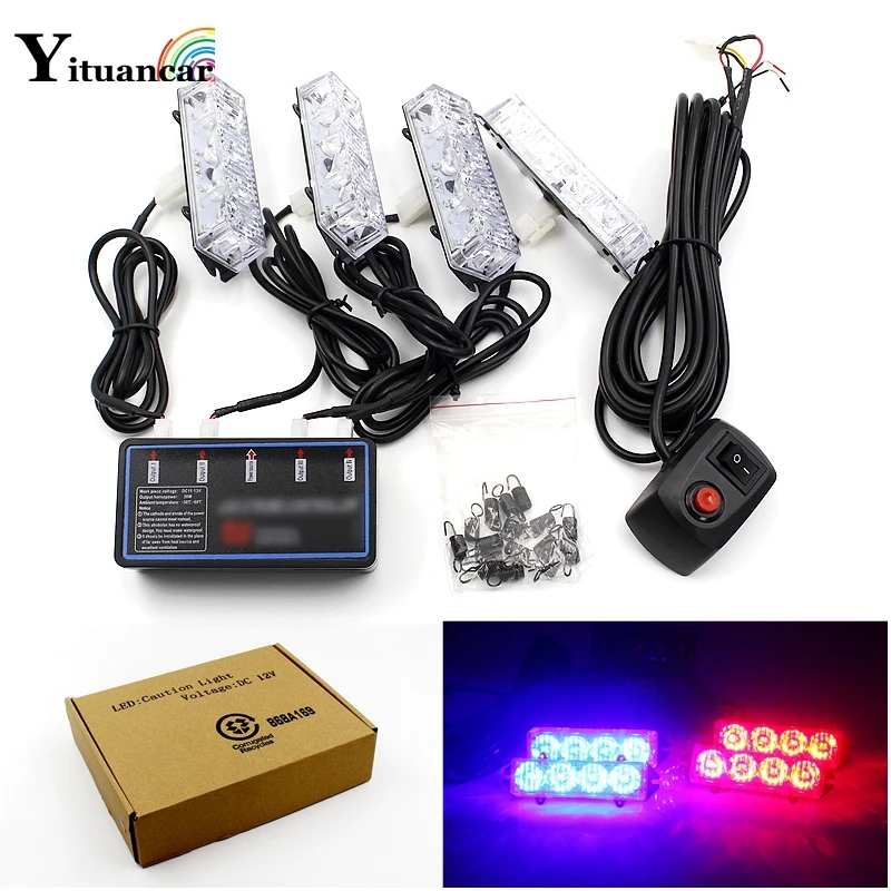 Yituancar 4Bars 16 LED Strobe Flash Warning Car Light Front Grille Deck Rear Multiple Modes Fireman Police Beacon Emergency Lamp
Yituancar 4Bars 16 LED Strobe Flash Warning Car Light Front Grille Deck Rear Multiple Modes Fireman Police Beacon Emergency Lamp