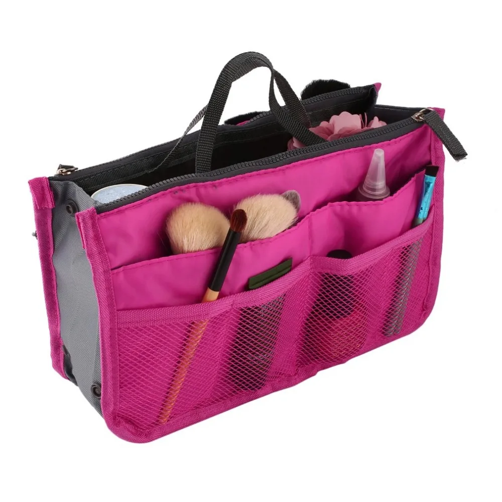 Фото Multifunctional Double Zipper Polyester Makeup Bag Portable Travel Beauty Cosmetic Make Up Toiletry With Handle | Красота и здоровье