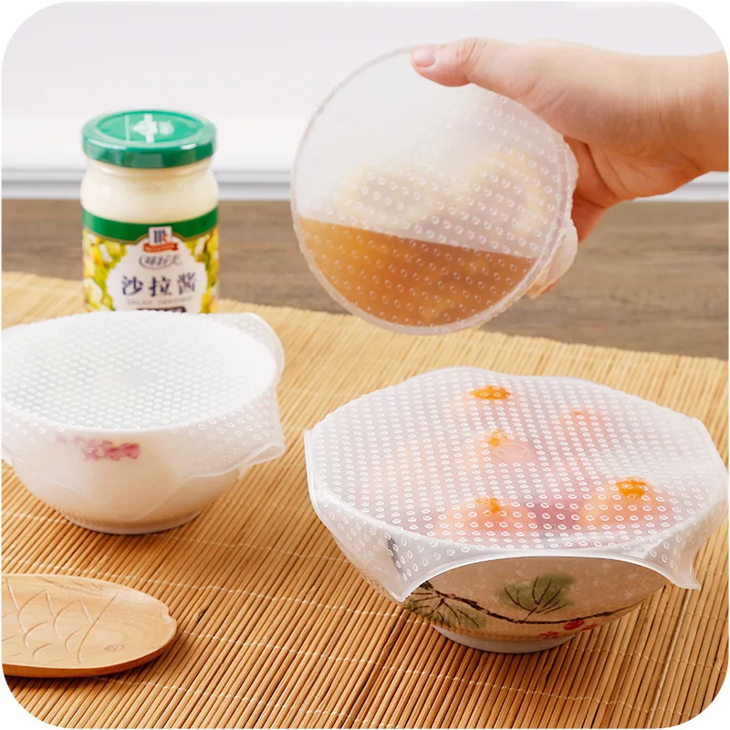 4pcs/Lot Reusable Silicone Cover Stretch Lids Multifunctional Silicone Wrap Seal Lid Food Fresh Keeping Kitchen Tool
4pcs/Lot Reusable Silicone Cover Stretch Lids Multifunctional Silicone Wrap Seal Lid Food Fresh Keeping Kitchen Tool