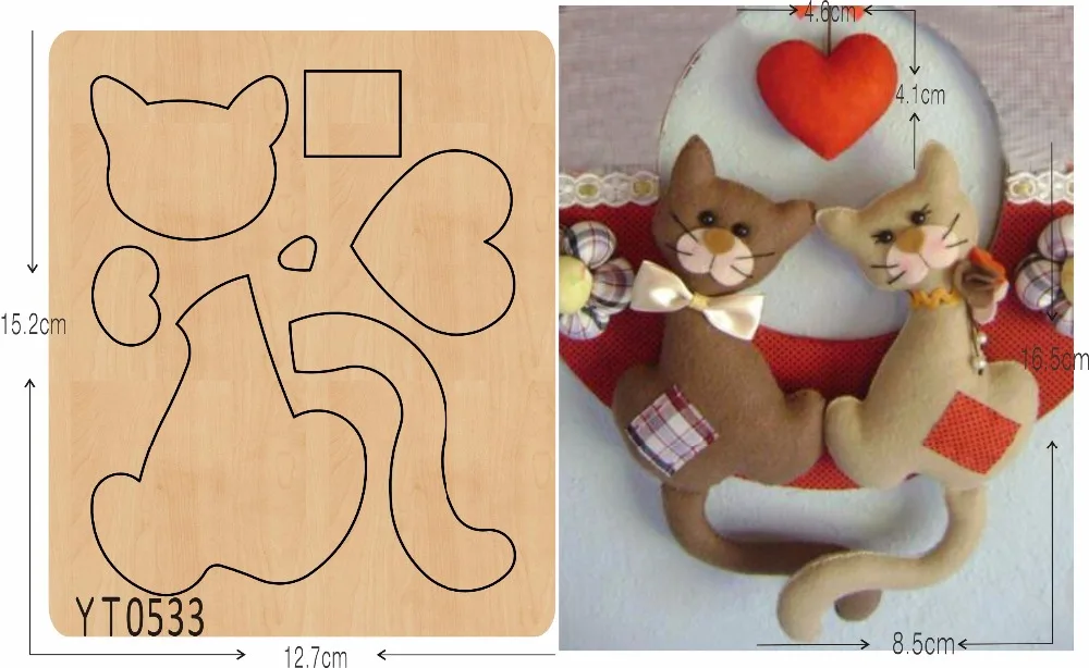Cute kitten-3 DIY new wooden mould cutting dies for scrapbooking Thickness/15.8mm/YT0533
Cute kitten-3 DIY new wooden mould cutting dies for scrapbooking Thickness/15.8mm/YT0533