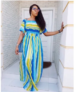 European and American digital printing blue and yellow wave pattern one-neck dress H9433 Fashion ladies dress princess dress
European and American digital printing blue and yellow wave pattern one-neck dress H9433 Fashion ladies dress princess dress