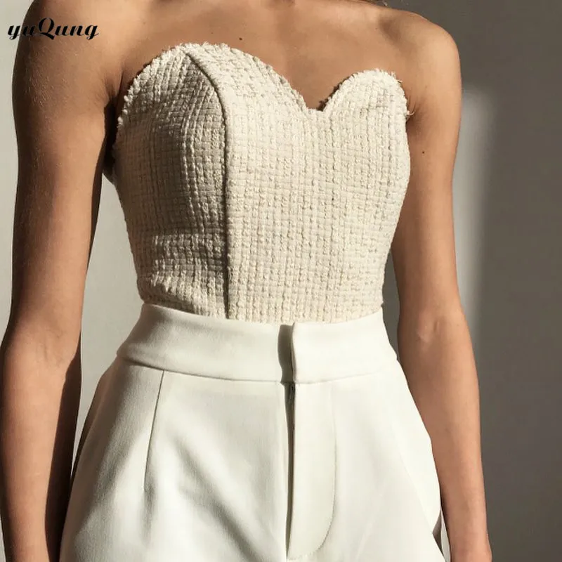 yuqung Women Strapless Tube crop Tops t shirt 2019 autumn slash neck Wrap Chest Off Shoulder shirt Sleeveless tank Bandeau Tops
yuqung Women Strapless Tube crop Tops t shirt 2019 autumn slash neck Wrap Chest Off Shoulder shirt Sleeveless tank Bandeau Tops