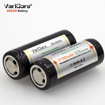 3PCS VariCore Protection 26650 5100mAh 3.7V Li-lon Rechargeable Battery with PCB 4A 3.6V Power batteries for Flashlight
3PCS VariCore Protection 26650 5100mAh 3.7V Li-lon Rechargeable Battery with PCB 4A 3.6V Power batteries for Flashlight