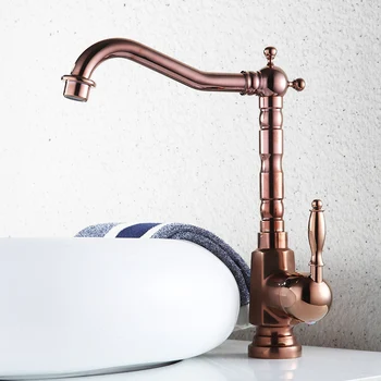 Rose Golden Finish Bathroom Basin Faucet Single Handle Bathroom Sink Mixer Faucet Crane Tap Brass Hot Cold Water Deck Mounted
Rose Golden Finish Bathroom Basin Faucet Single Handle Bathroom Sink Mixer Faucet Crane Tap Brass Hot Cold Water Deck Mounted