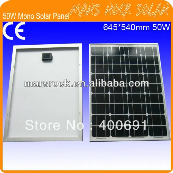 50W 18V Monocrystalline Solar Panel Moduel with Nice Appearance, Reliable Parameter, Good Waterproof, CE, TUV, UL, RoHS Approval 
50W 18V Monocrystalline Solar Panel Moduel with Nice Appearance, Reliable Parameter, Good Waterproof, CE, TUV, UL, RoHS Approval
