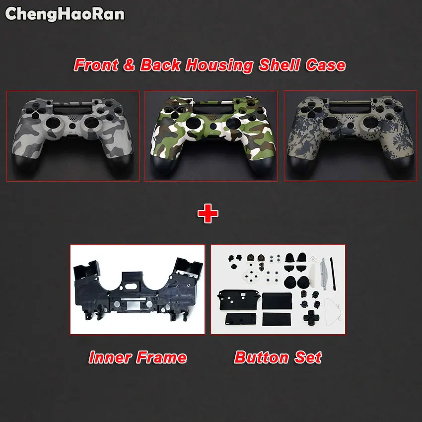 ChengHaoRan For PS4 Gamepad Controller Camo Front+Back Housing Shell Case Cover W/ Inner Frame&Full Buttons Kit,JDM-001 010 011
ChengHaoRan For PS4 Gamepad Controller Camo Front+Back Housing Shell Case Cover W/ Inner Frame&Full Buttons Kit,JDM-001 010 011