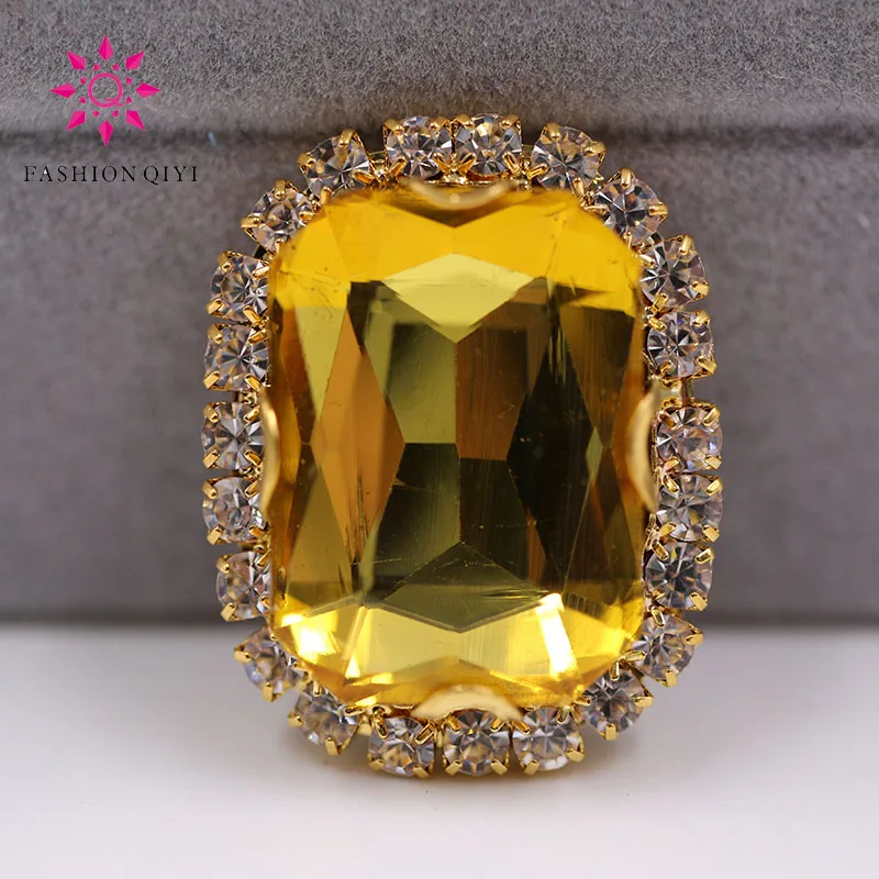 Gold base Rectangular octagonal shape Gold yellow sew on rhinestones glass Crystal button DIY Wedding dress/clothing accessories
Gold base Rectangular octagonal shape Gold yellow sew on rhinestones glass Crystal button DIY Wedding dress/clothing accessories