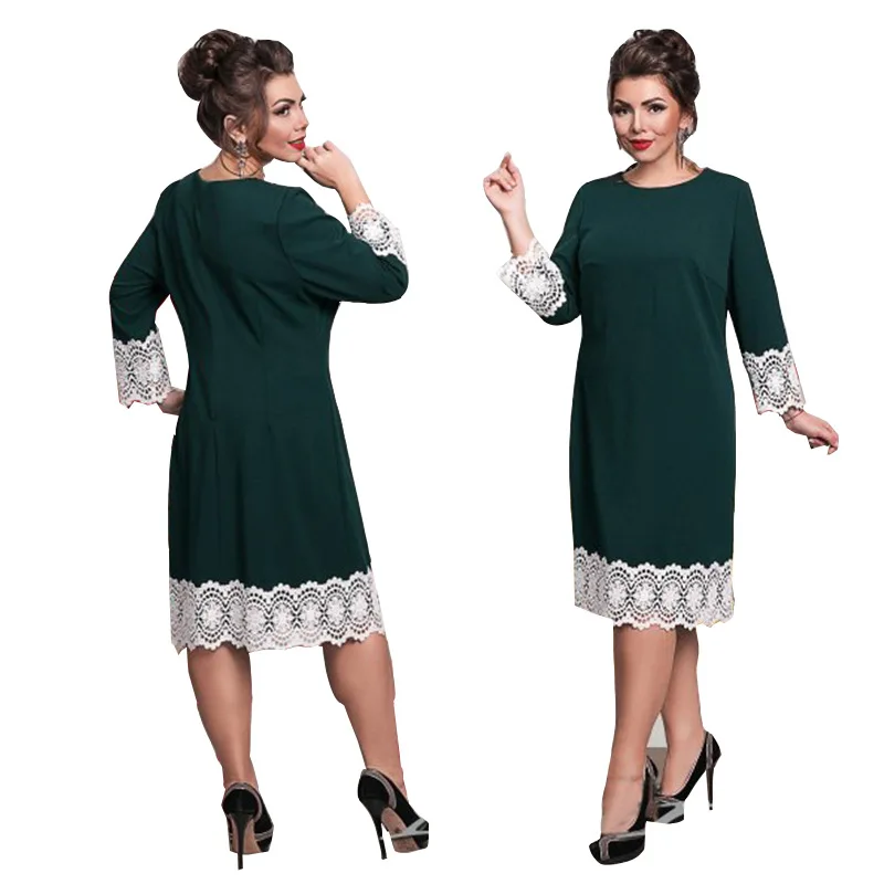 6XL Europe New Women Autumn Winter Dress Work Ladies Plus Size Large/Big Sizes Dresses Lace Stitching Pencil Dress Vestidos
6XL Europe New Women Autumn Winter Dress Work Ladies Plus Size Large/Big Sizes Dresses Lace Stitching Pencil Dress Vestidos