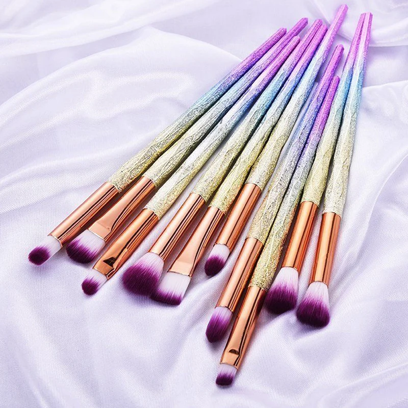 10Pcs/Set Rainbow Makeup Brush Diamond Eye Make Up Eyeliner Eyebrow Eyeshadow Brush Set Rose Gold Mermaid Powder Makeup Brushes
10Pcs/Set Rainbow Makeup Brush Diamond Eye Make Up Eyeliner Eyebrow Eyeshadow Brush Set Rose Gold Mermaid Powder Makeup Brushes