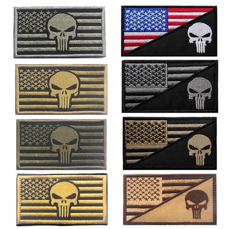 Skull Punisher Embroidery Patches Badges Emblem military Army 8cm Hoop and Loop Tactical Morale States of America USA Flag
Skull Punisher Embroidery Patches Badges Emblem military Army 8cm Hoop and Loop Tactical Morale States of America USA Flag