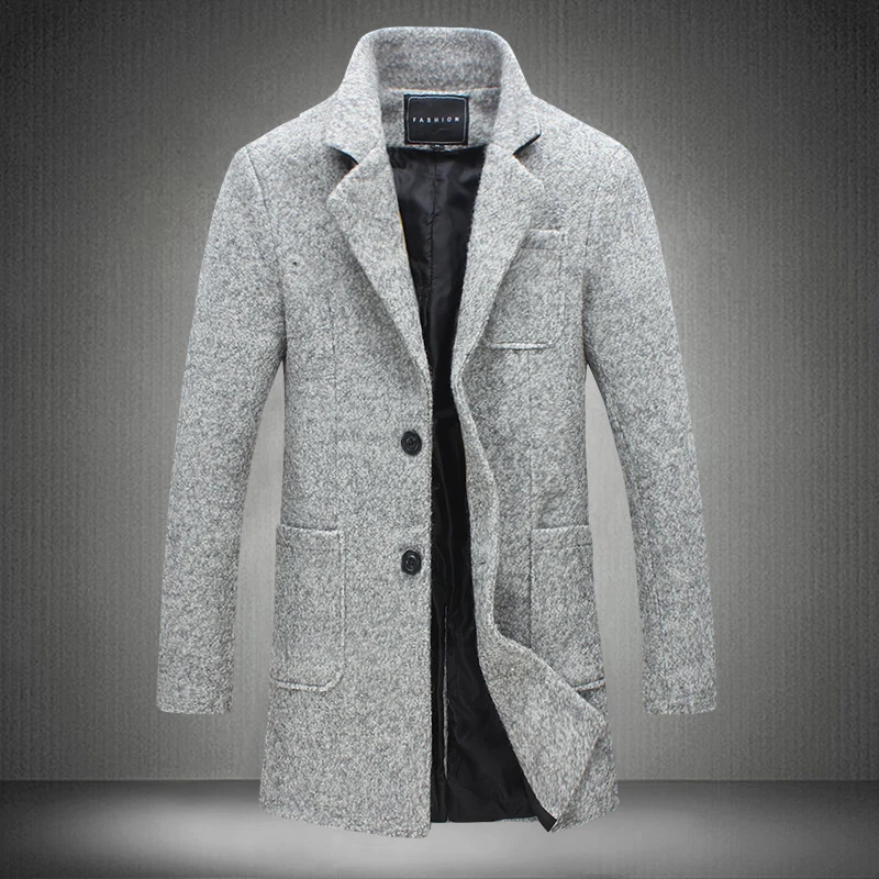 2019 New Long Trench Coat Men Brand Clothing Winter Fashion Mens Overcoat 40% Wool Thick Grey Trench Coat Male Jacket Plus M-5XL
2019 New Long Trench Coat Men Brand Clothing Winter Fashion Mens Overcoat 40% Wool Thick Grey Trench Coat Male Jacket Plus M-5XL