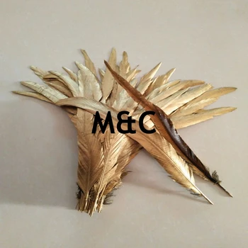 200pcs 30-35cm(12-14inch) Gold Dyed Rooster coque Tail Feathers one side double side paint Gold chicken cock tails Plumes
200pcs 30-35cm(12-14inch) Gold Dyed Rooster coque Tail Feathers one side double side paint Gold chicken cock tails Plumes