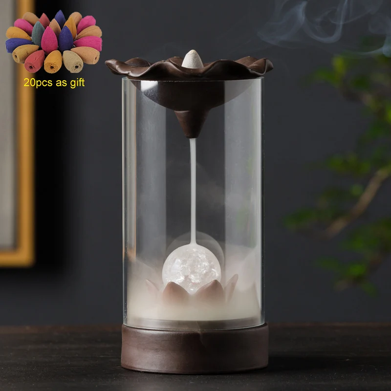 Backflow Incense Burner+20Pcs Cones Acrylic Cover Led Lamp Ceramic Home Office Decor Smoke Incense Holder Ornament Dropshipping
Backflow Incense Burner+20Pcs Cones Acrylic Cover Led Lamp Ceramic Home Office Decor Smoke Incense Holder Ornament Dropshipping