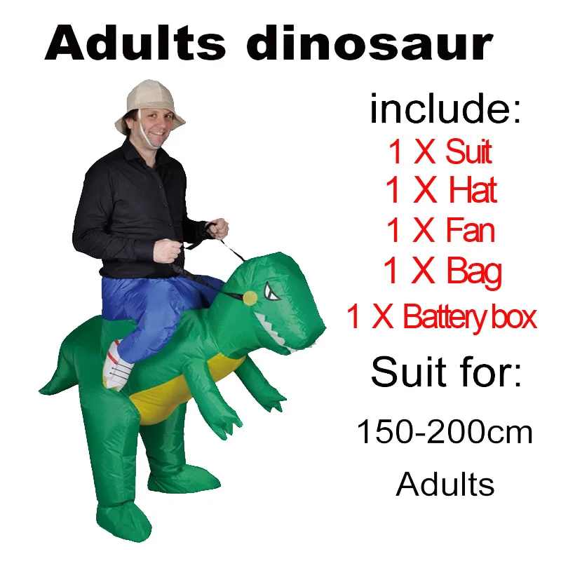 Party Adult t rex Dinosaur Costume Halloween Cosplay Inflatable Dinosaur T REX Blowup Halloween Mascot Costumes for Women Man (2)