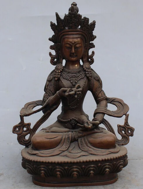 Бесплатная доставка 10 &quotКитайский чистый Бронзовый сиденье Vajradhara Vajrabhairava богиня