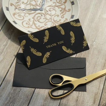 12set black Gold Theme Feather thank you Design Card Gift Message Card Wedding Birthday Valentine Party Invitation with Envelope
12set black Gold Theme Feather thank you Design Card Gift Message Card Wedding Birthday Valentine Party Invitation with Envelope