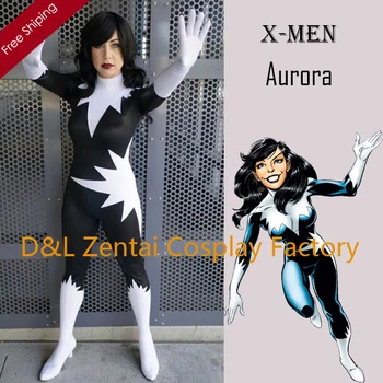 Free Shipping DHL Adult X-men Aurora Female Superhero Costume Halloween Party Cosplay Black And White Lycra Zentai Suit SH1725
Free Shipping DHL Adult X-men Aurora Female Superhero Costume Halloween Party Cosplay Black And White Lycra Zentai Suit SH1725