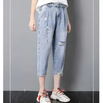 Large size women's hole jeans women 2019 summer new thin section loose cropped pants was thin wild harem pants blue old jeans
Large size women's hole jeans women 2019 summer new thin section loose cropped pants was thin wild harem pants blue old jeans