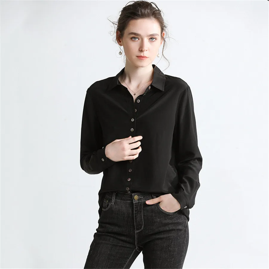 Hodisytian 2019 Women Blouse Shirts Natural Silk Elegant Turn-down Neck Slim Fit Female Tops Blouse Long Sleeve Outfit Femme
Hodisytian 2019 Women Blouse Shirts Natural Silk Elegant Turn-down Neck Slim Fit Female Tops Blouse Long Sleeve Outfit Femme