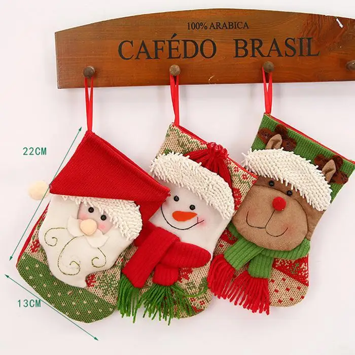 elk sock christmas snowman decoration santa snowman and claus