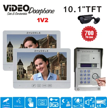 ZHUDELE Universal Multi-function Touch Key 10.1" Color Video Door Phone Doorbell Video Intercom System 3 ID Card Video Intercom
ZHUDELE Universal Multi-function Touch Key 10.1" Color Video Door Phone Doorbell Video Intercom System 3 ID Card Video Intercom