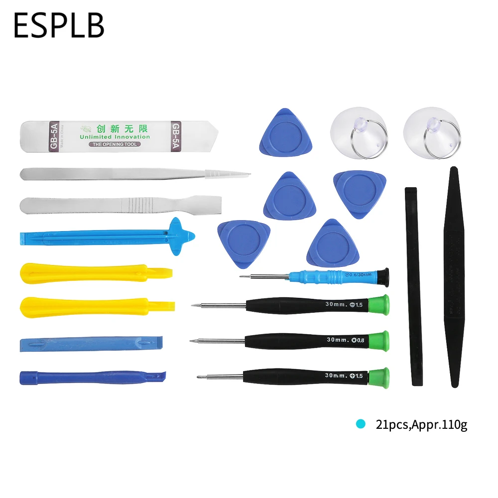 ESPLB 21 in 1 Mobile Phone Repair Tools Kit Screen Opening Pry Disassemble Screwdrivers Tweezers Set for iPhone X 8 7 6S 6 Plus
ESPLB 21 in 1 Mobile Phone Repair Tools Kit Screen Opening Pry Disassemble Screwdrivers Tweezers Set for iPhone X 8 7 6S 6 Plus