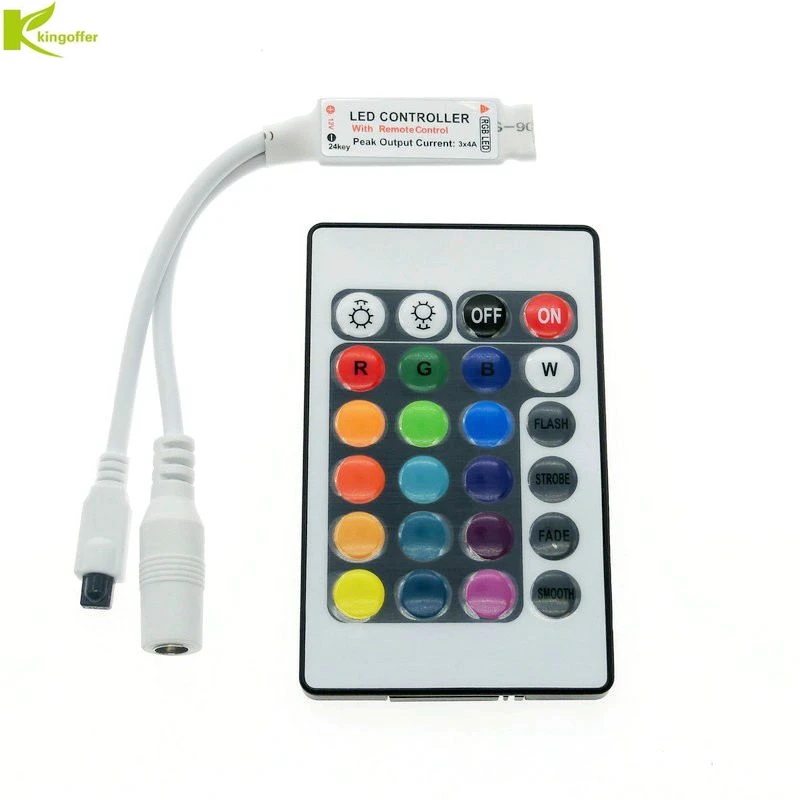 Mini DC12V 24Keys RGB Controller IR Wireless Remote Control With Receiver For 3528/5050 RGB LED Strip Light /Led Tape
Mini DC12V 24Keys RGB Controller IR Wireless Remote Control With Receiver For 3528/5050 RGB LED Strip Light /Led Tape