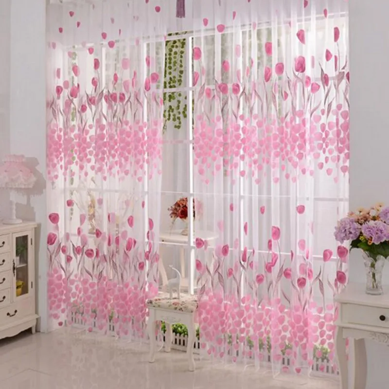 New Tulip Flower Voile Window Curtain Door Room Divider Sheer Panel Drapes Window Scarfs AA
New Tulip Flower Voile Window Curtain Door Room Divider Sheer Panel Drapes Window Scarfs AA