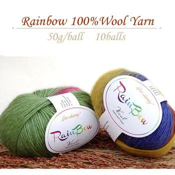 Rainbow 100%Wool Yarn 500g 10 balls Quality Warm Eco-dyed Cashmere Yarn Shawl Hat Scarf Sweater Hand Knitting Yarn 10 colors
Rainbow 100%Wool Yarn 500g 10 balls Quality Warm Eco-dyed Cashmere Yarn Shawl Hat Scarf Sweater Hand Knitting Yarn 10 colors