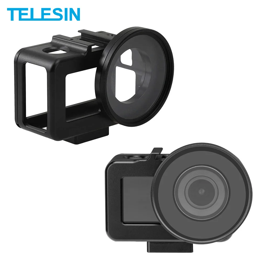 TELESIN Aluminium Alloy Frame Cage Housing Case with 52mm UV Filter Lens Cover And Hot Shoe For DJI Osmo Action Camera
TELESIN Aluminium Alloy Frame Cage Housing Case with 52mm UV Filter Lens Cover And Hot Shoe For DJI Osmo Action Camera
