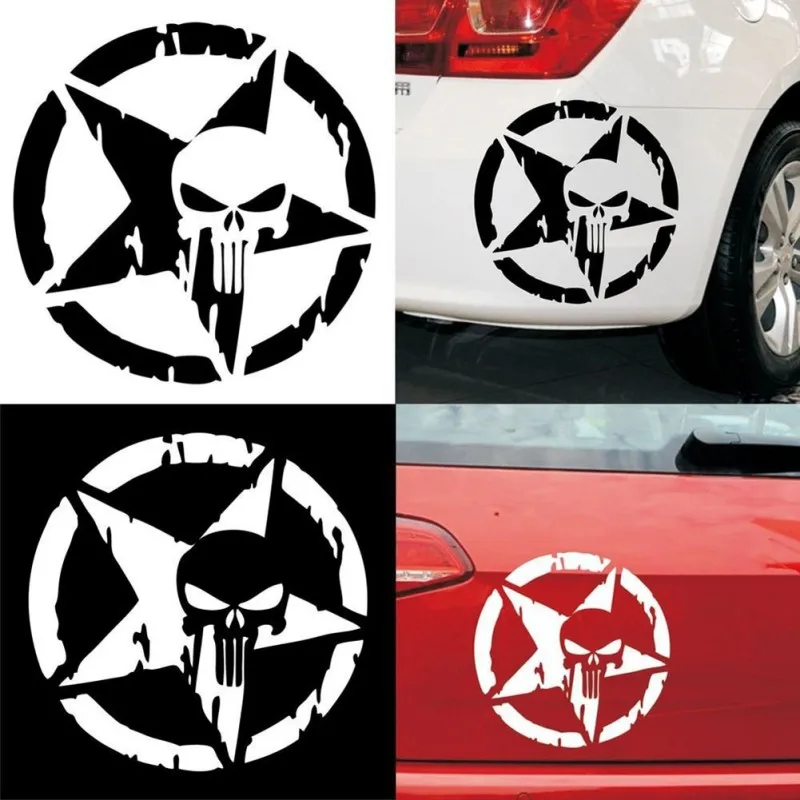 1PC 13*13cm The Punisher Skull Car Sticker Pentagram Vinyl Decals Motorcycle Accessories
1PC 13*13cm The Punisher Skull Car Sticker Pentagram Vinyl Decals Motorcycle Accessories