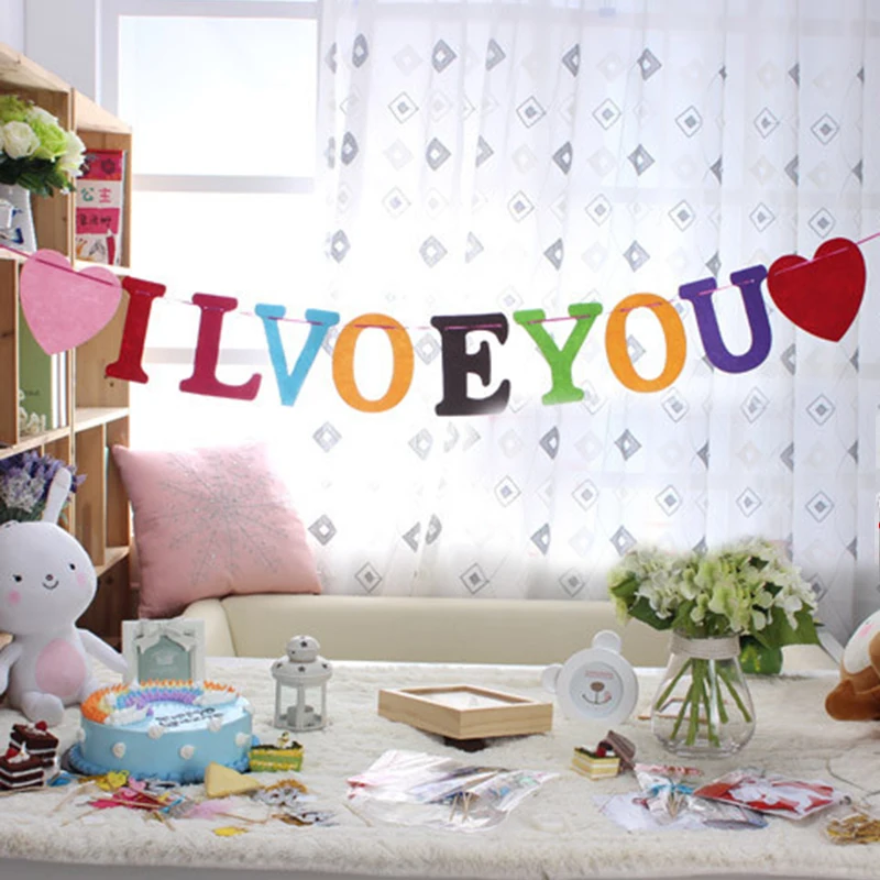 Heart Shaped I LOVE YOU Colorful Hanging Flag Banner Garlands Birthday Party Wedding Bunting Photo Booth Props Decoration
Heart Shaped I LOVE YOU Colorful Hanging Flag Banner Garlands Birthday Party Wedding Bunting Photo Booth Props Decoration