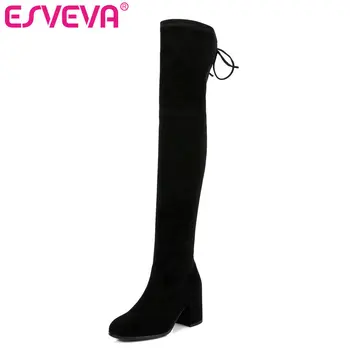 ESVEVA 2020 Low Heels Women Over The Knee Boots Square Heels Zip Round Toe Leather+PU Motorcycle Boots Woman Shoes Size 34-39
ESVEVA 2020 Low Heels Women Over The Knee Boots Square Heels Zip Round Toe Leather+PU Motorcycle Boots Woman Shoes Size 34-39