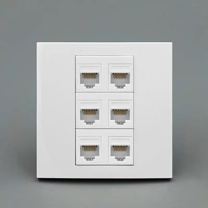 Enchufe De Pared De Red Rj45 5e De 6 Puertos Interfaz De Internet
