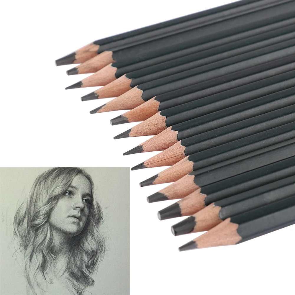 

14Pcs/Set Super black and thick charcoal pencil Beautiful Painting Tool 6H-12B Professinal Sketch Art Drawing Sketching Pencil