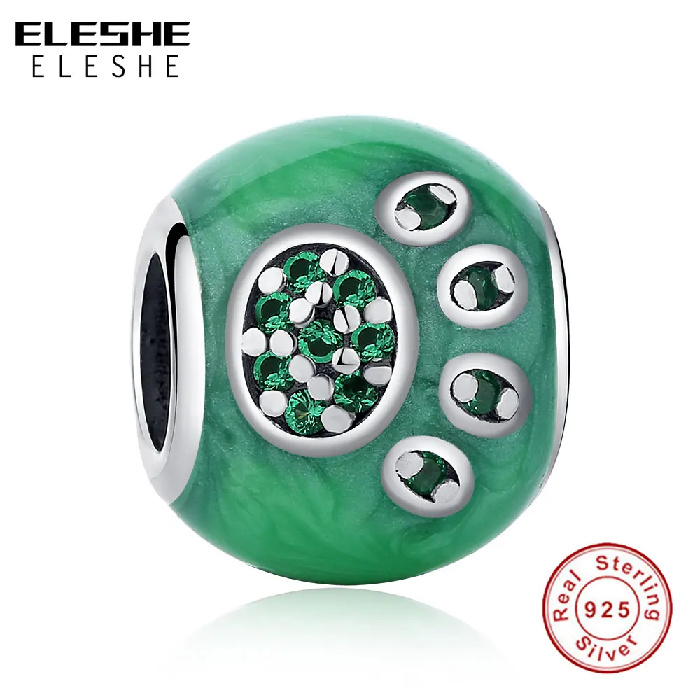 ELESHE Authentic 925 Sterling Silver Green Enamel&Clear CZ Paw Print Charm Fit Original ELESHE Bracelet DIY Wholesale Jewelry
ELESHE Authentic 925 Sterling Silver Green Enamel&Clear CZ Paw Print Charm Fit Original ELESHE Bracelet DIY Wholesale Jewelry