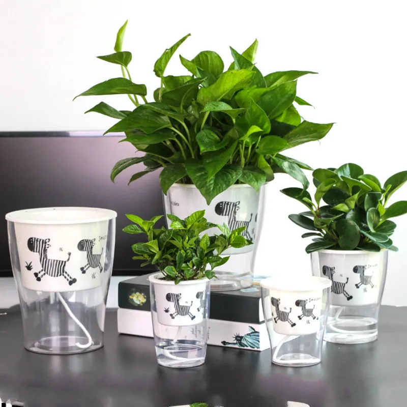 Transparent Self Watering Planter Flower Pot For Home Garden Decoration Automatic Water Absorbing Flower Pot
Transparent Self Watering Planter Flower Pot For Home Garden Decoration Automatic Water Absorbing Flower Pot
