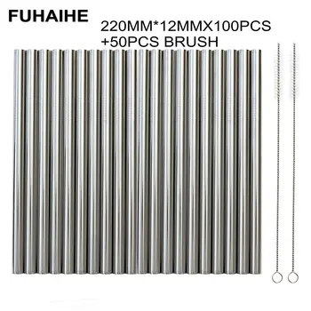 FUHAIHE 100Pcs/Lot Extra Wide Reusable 304 Stainless Steel Drinking Straw Metal Straw For Tapioca Pearls Milk bubble Tea
FUHAIHE 100Pcs/Lot Extra Wide Reusable 304 Stainless Steel Drinking Straw Metal Straw For Tapioca Pearls Milk bubble Tea