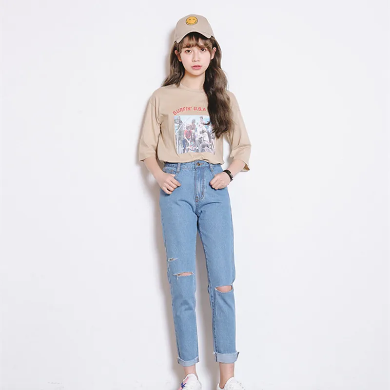 HziriP 2017 Fashion Women High Waist Denim Pants Ripped Casual Hole Jeans Vintage Straight Boyfriend Denim Pants Female Trousers
HziriP 2017 Fashion Women High Waist Denim Pants Ripped Casual Hole Jeans Vintage Straight Boyfriend Denim Pants Female Trousers