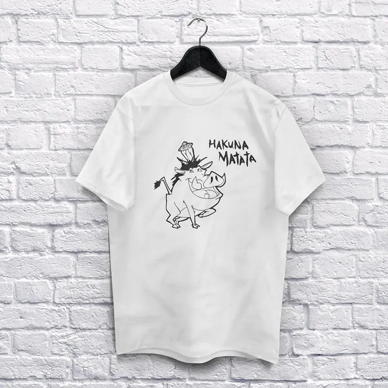 2019 Summer Lion King hakuna matata T-shirt letters text fashion simple Harajuku men and women T-shirt street clothing
2019 Summer Lion King hakuna matata T-shirt letters text fashion simple Harajuku men and women T-shirt street clothing