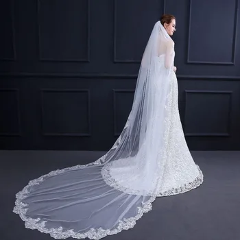 White Ivory Cathedral Length Wedding Veils One Layer Applique Edge Bridal Accessories Veil with Comb velos de novia 2019
White Ivory Cathedral Length Wedding Veils One Layer Applique Edge Bridal Accessories Veil with Comb velos de novia 2019