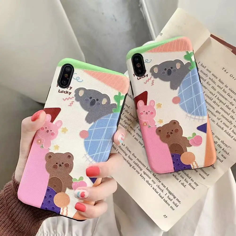 Retro 3D cartoon embossed Silk pattern bear rabbit Case For iPhone 6 6S 7 8 Plus X XS MAX XR Cute case Cover
Retro 3D cartoon embossed Silk pattern bear rabbit Case For iPhone 6 6S 7 8 Plus X XS MAX XR Cute case Cover