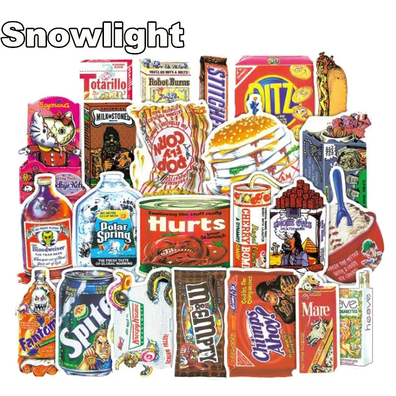 38 Pcs/lot Food Cartoon Stickers Toys DIY Stickers For Motorcycle Bicycle Luggage Decal Graffiti Patches Toy Stickers For Kids