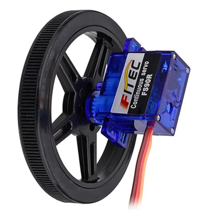 Feetech FS90R RC Servo, 360 Degree Continuous Rotation Micro Servo Motor + Wheel Tire FS90R-W For Robot RC Car Drones Smart Car
Feetech FS90R RC Servo, 360 Degree Continuous Rotation Micro Servo Motor + Wheel Tire FS90R-W For Robot RC Car Drones Smart Car