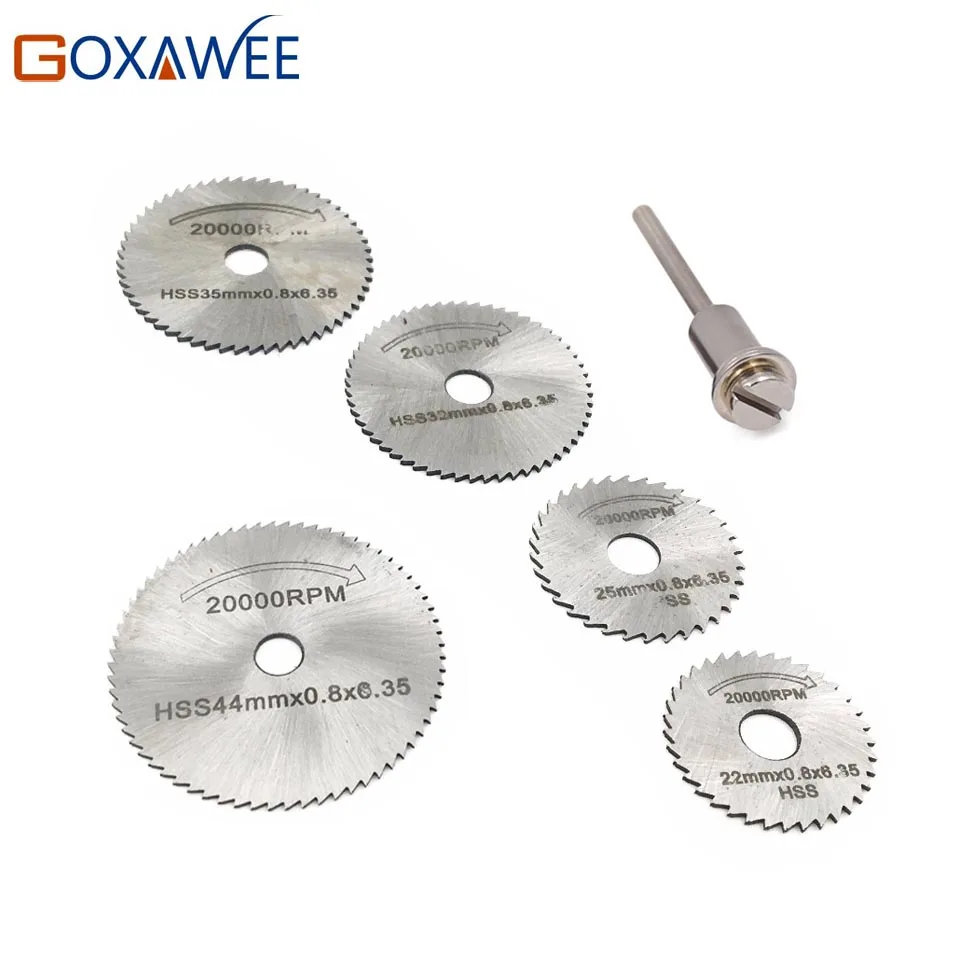 GOXAWEE 6pcs HSS Rotary Sawblades Circular Saw Blades Kit Set for Dreme Accessories Mini Cutting Disc Wood Carving Woodworking
GOXAWEE 6pcs HSS Rotary Sawblades Circular Saw Blades Kit Set for Dreme Accessories Mini Cutting Disc Wood Carving Woodworking