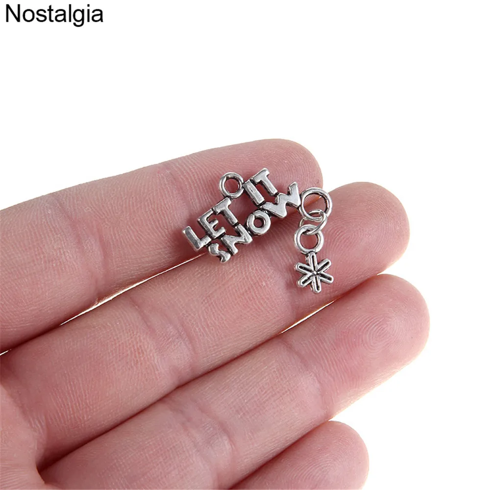 20Pcs Snowflake Pendant Let It Snow Metal Letter Connector Charms For Bracelet Jewelry Making 18*9MM
20Pcs Snowflake Pendant Let It Snow Metal Letter Connector Charms For Bracelet Jewelry Making 18*9MM