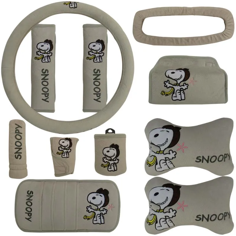 Cartoon Snoopy Auto Accessories Steering Wheel Set Shift Handbrake Sun Visor CD Set Headrest Sleeping Snoopy Jewelry
Cartoon Snoopy Auto Accessories Steering Wheel Set Shift Handbrake Sun Visor CD Set Headrest Sleeping Snoopy Jewelry